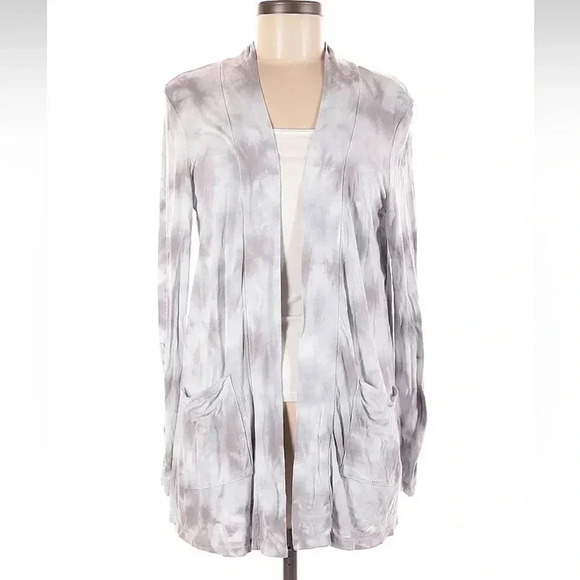 Torrid Grey Tie Dye Super Soft Boyfriend Cardigan Open Front Size 00 M Medium - Picture 2 of 6